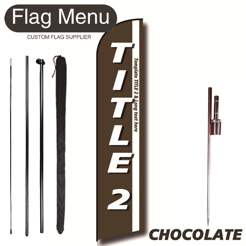 11.3ft Feather Flag Kit With Spike-TITLE 2-feather flag kit-FlagMenu-CHOCOLATE-Flag Menu