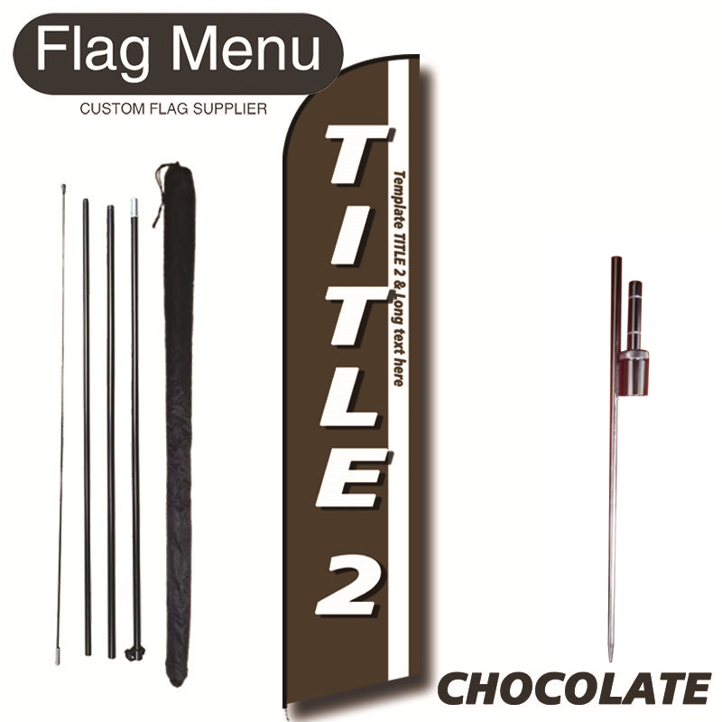 15ft Feather Flag Kit With Spike-TITLE 2-feather flag kit-FlagMenu-CHOCOLATE-Flag Menu
