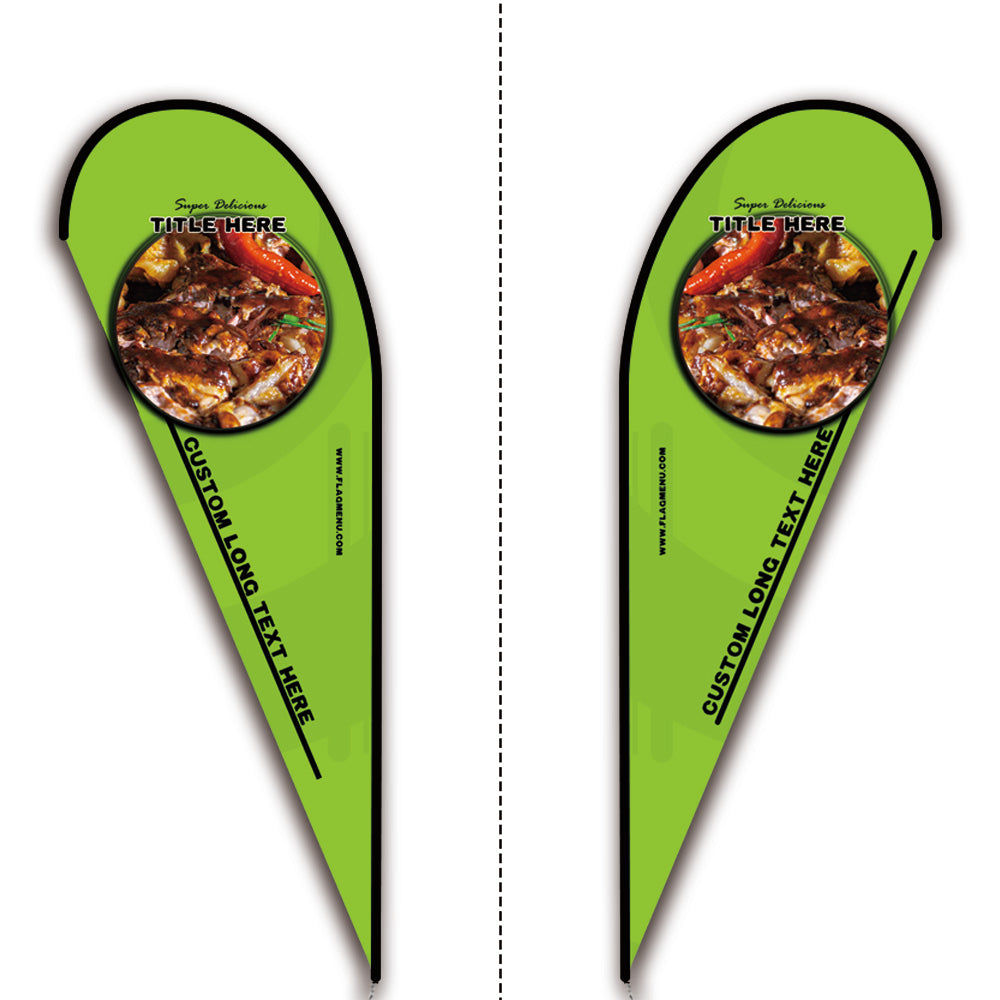 15ft Teardrop Flag Kit With Spike- 300D Oxford(TOUGH)-Flag Menu