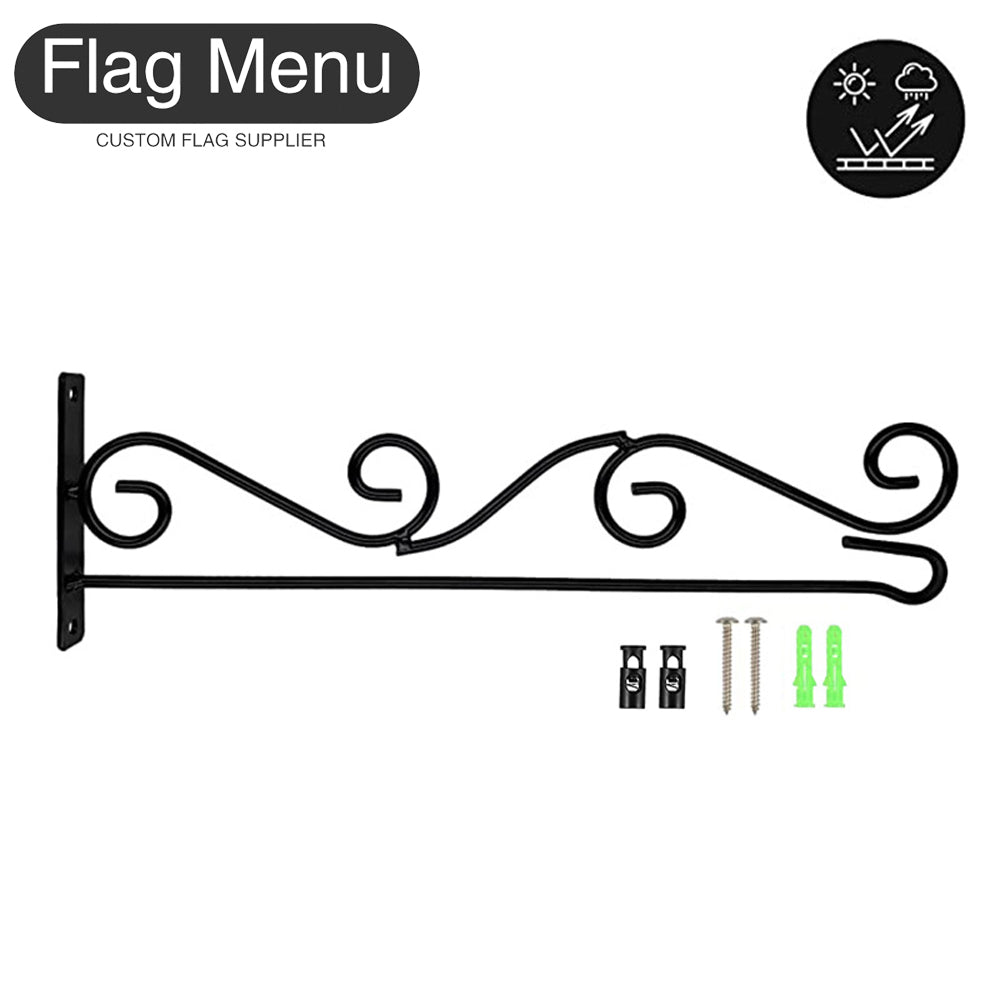15" Outdoor Wall Mount Flag Pole - Iron-Flag Menu