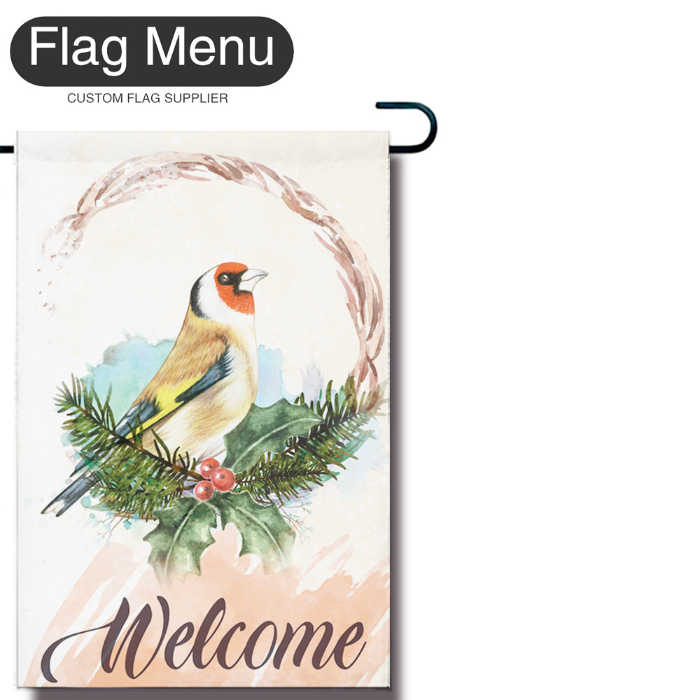GoldFinch Welcome Flag - Canvas-12"x18"-Flag Menu