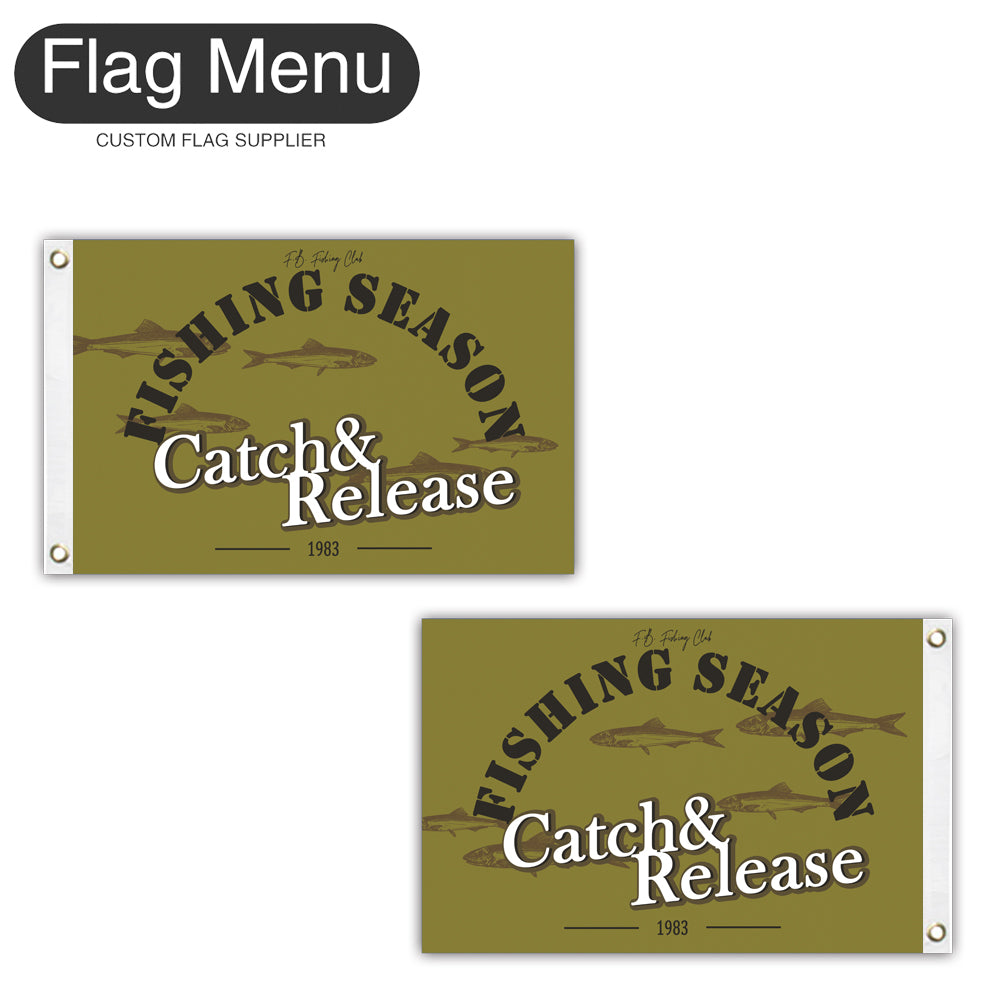 12"x18" Fishing Season Yacht Flag -Anchovy-Green A-Two-Grommets-Flag Menu