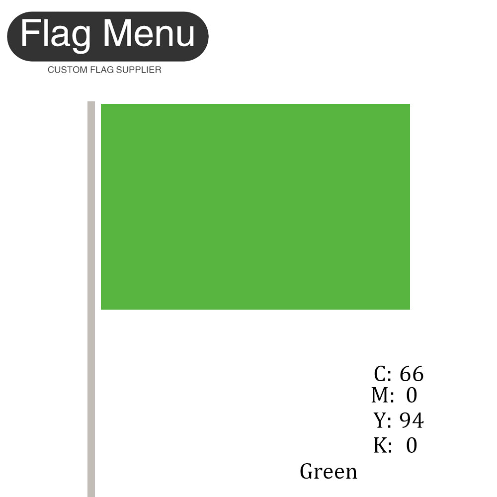 Solid Color-Small Hand Held Stick Flag -(100 pcs)-Bulk-Flag Menu-Flag&Banner Company- USA UK Canada AU EU