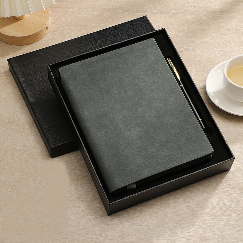 100 Packs Custom Gift Note Book - Logo Printing-Grey Green-Gift BoxPack-100 Pcs-FlagMenu.com