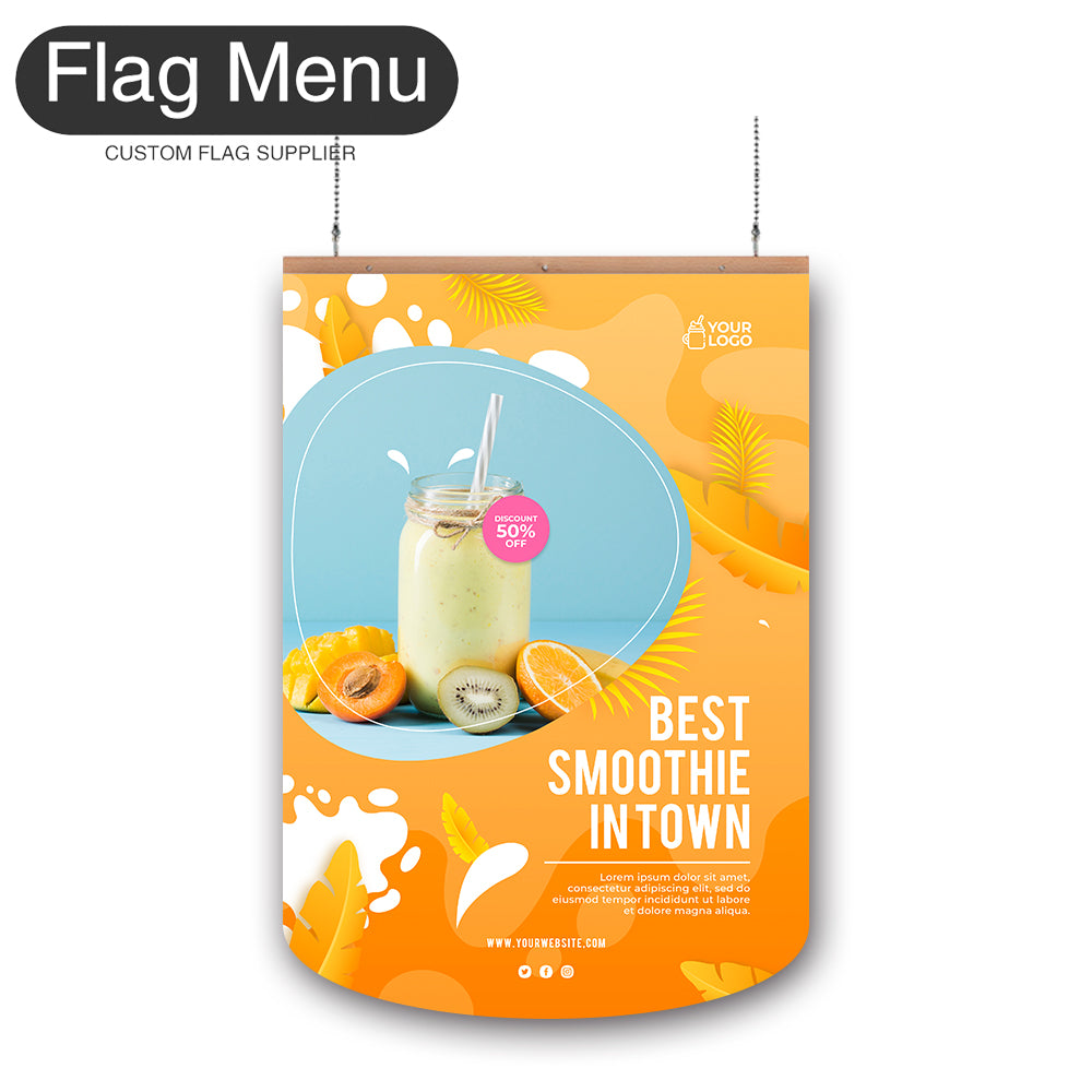 24"x36" Juice Hanging Banner - Double Sided-Round-Flag Menu