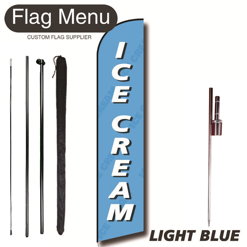 11.3ft Feather Flag Kit With Spike-WATER MARK-feather flag kit-FlagMenu-LIGHT BLUE-Flag Menu