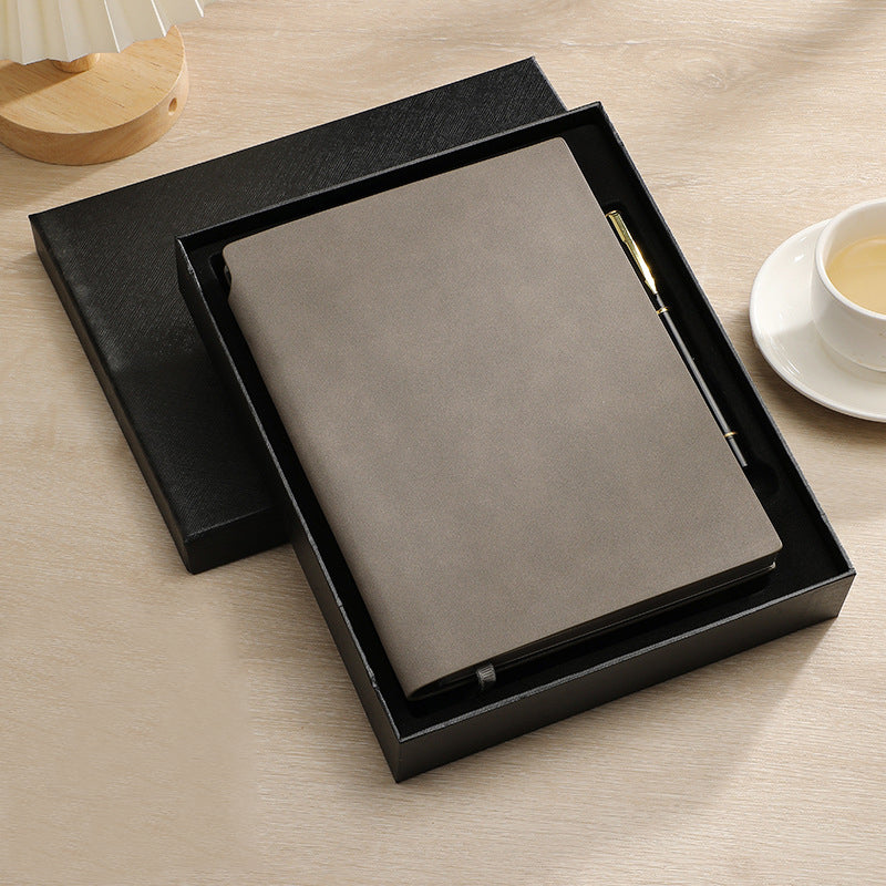 100 Packs Custom Gift Note Book - Logo Printing-Light Brown-Gift BoxPack-100 Pcs-FlagMenu.com