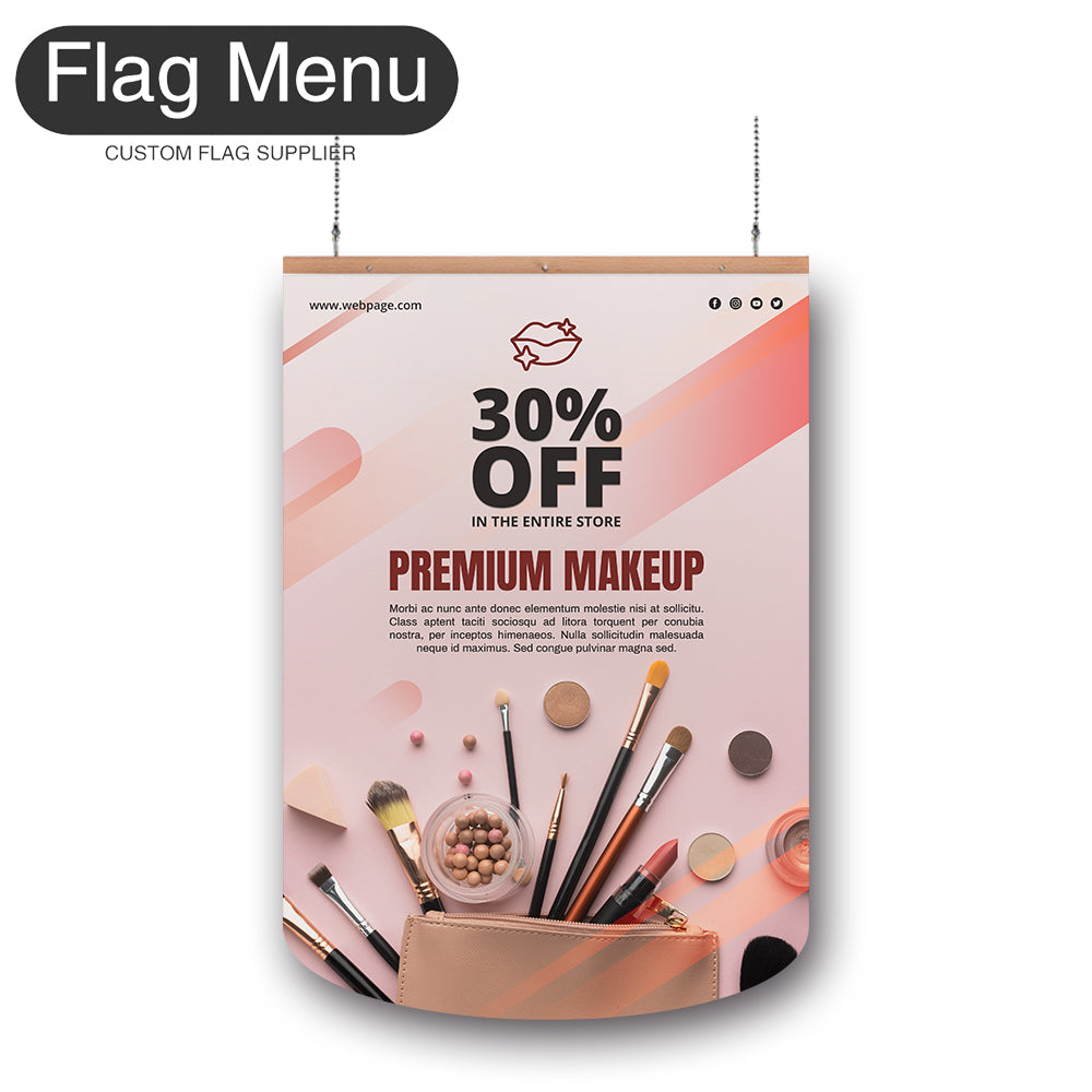 Makeup Hanging Banner - Double Sided-Round-Flag Menu