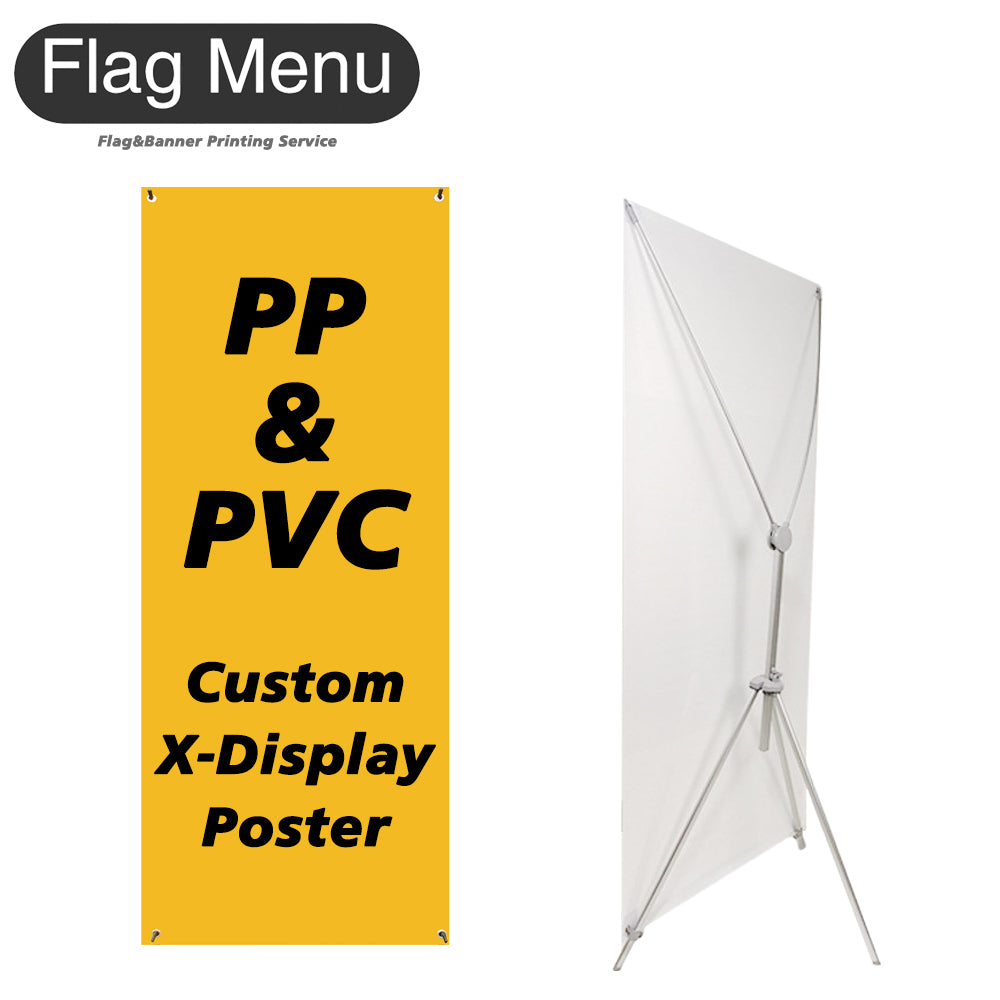 Standing X-Display Kit- Indoor-Adjustable X-Display-NO-Poster-Flag Menu