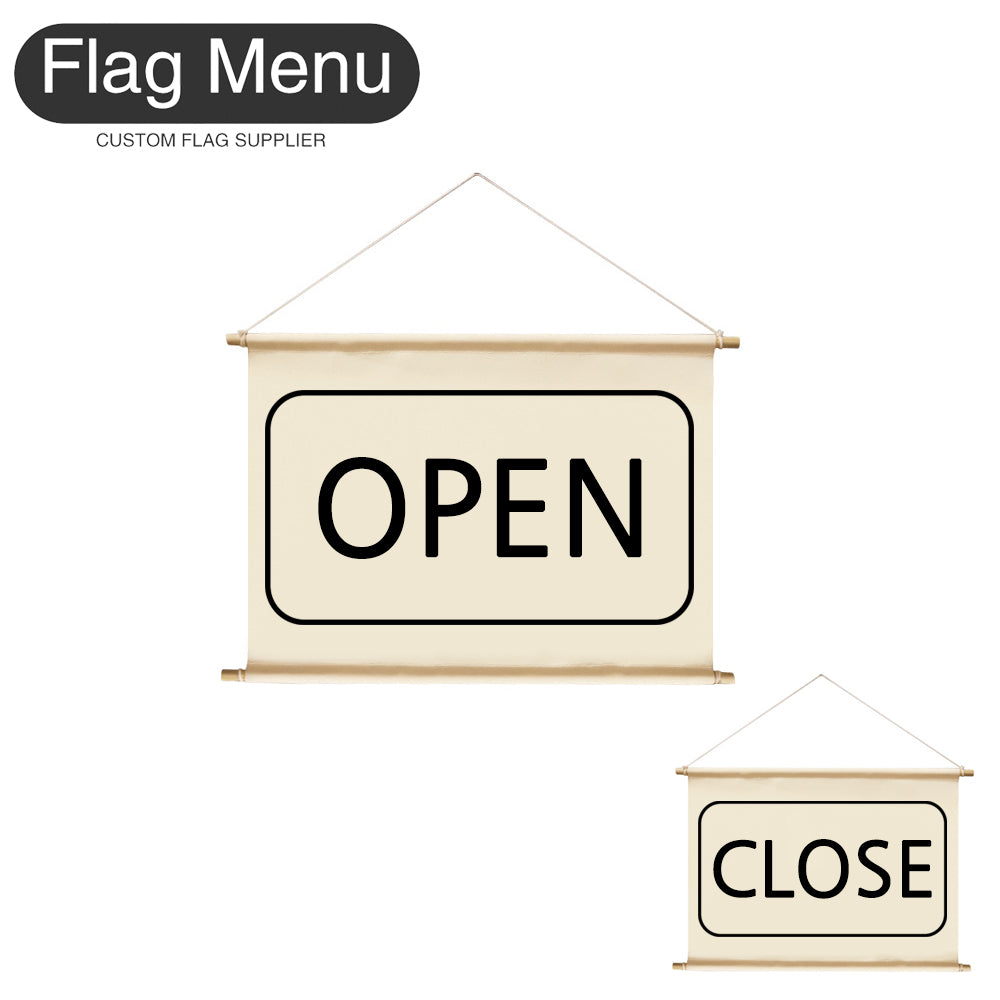 8"x12" Hanging Signs Banner-OPEN/CLOSE-Flag Menu