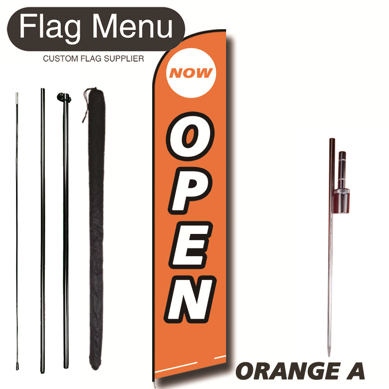 11.3ft Feather Flag Kit With Spike-OPEN-feather flag kit-FlagMenu-ORANGE A-Flag Menu