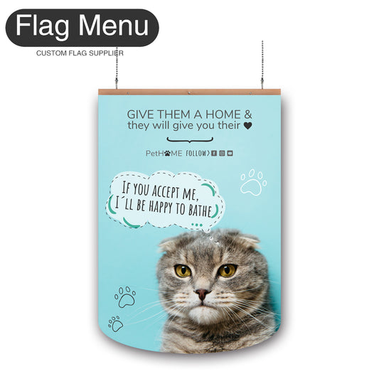 Pet Vinyl Hanging Banner - Double Sided-Round-Flag Menu