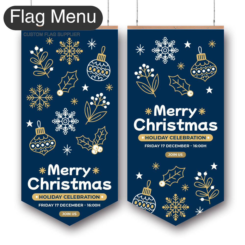 24"x54" Christmas Vinyl Hanging Banner - Doule Sided-Pennant-Christmas Decoration