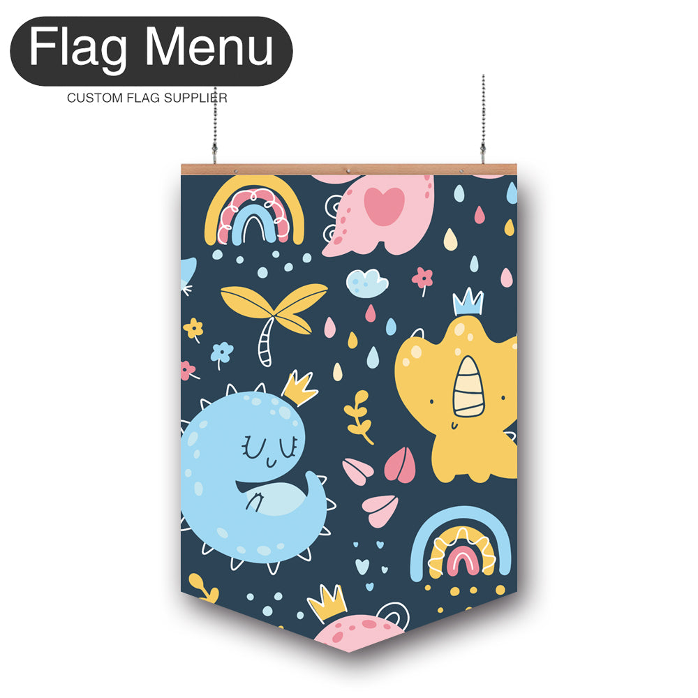 24"x36" Dinosaur Vinyl Hanging Banner Kit - Double Sided-Pennant-Flag Menu