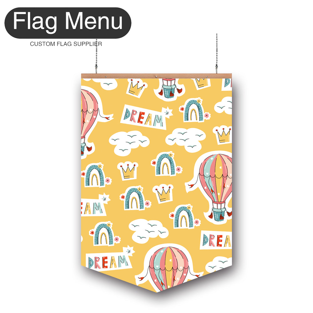 24"x36" Fire Balloon Vinyl Hanging Banner Kit - Double Sided-Pennant-Flag Menu