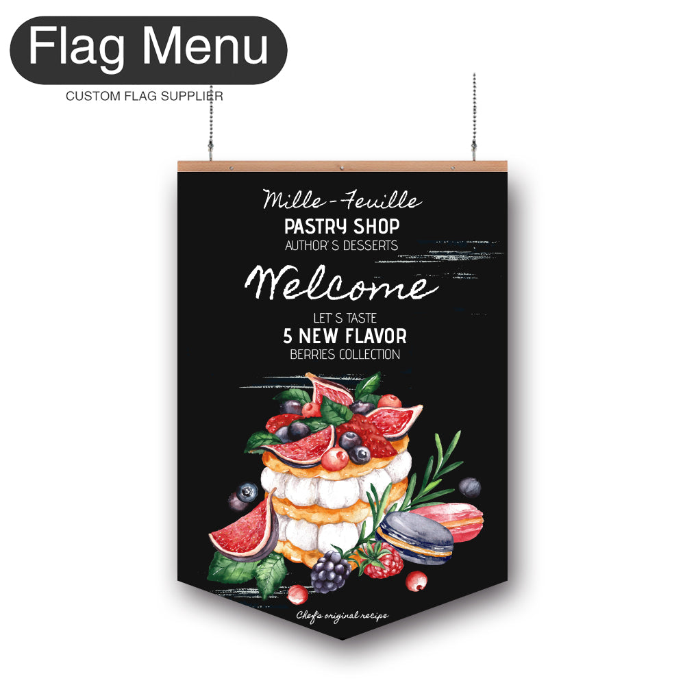 Bakery Vinyl Hanging Banner -Double Sided-Pennant-Flag Menu
