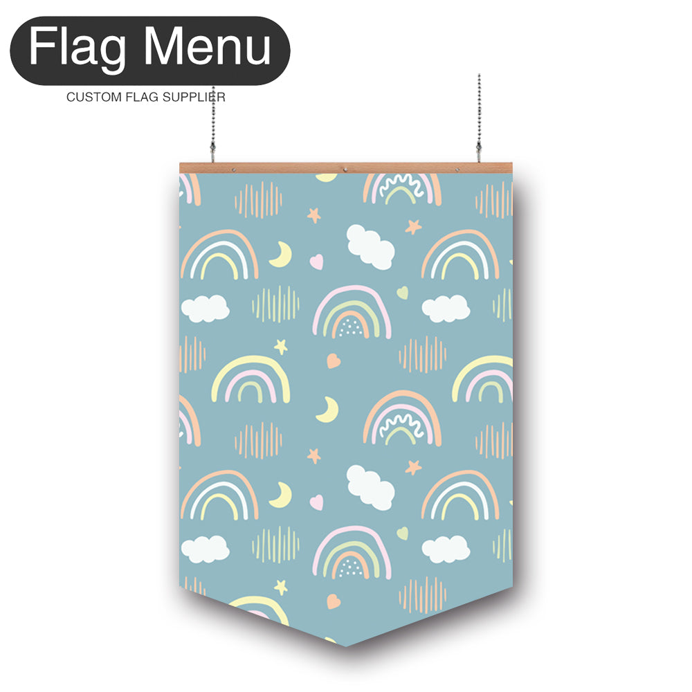 24"x36" Raibow Vinyl Hanging Banner Kit - Double Sided-Pennant-Flag Menu