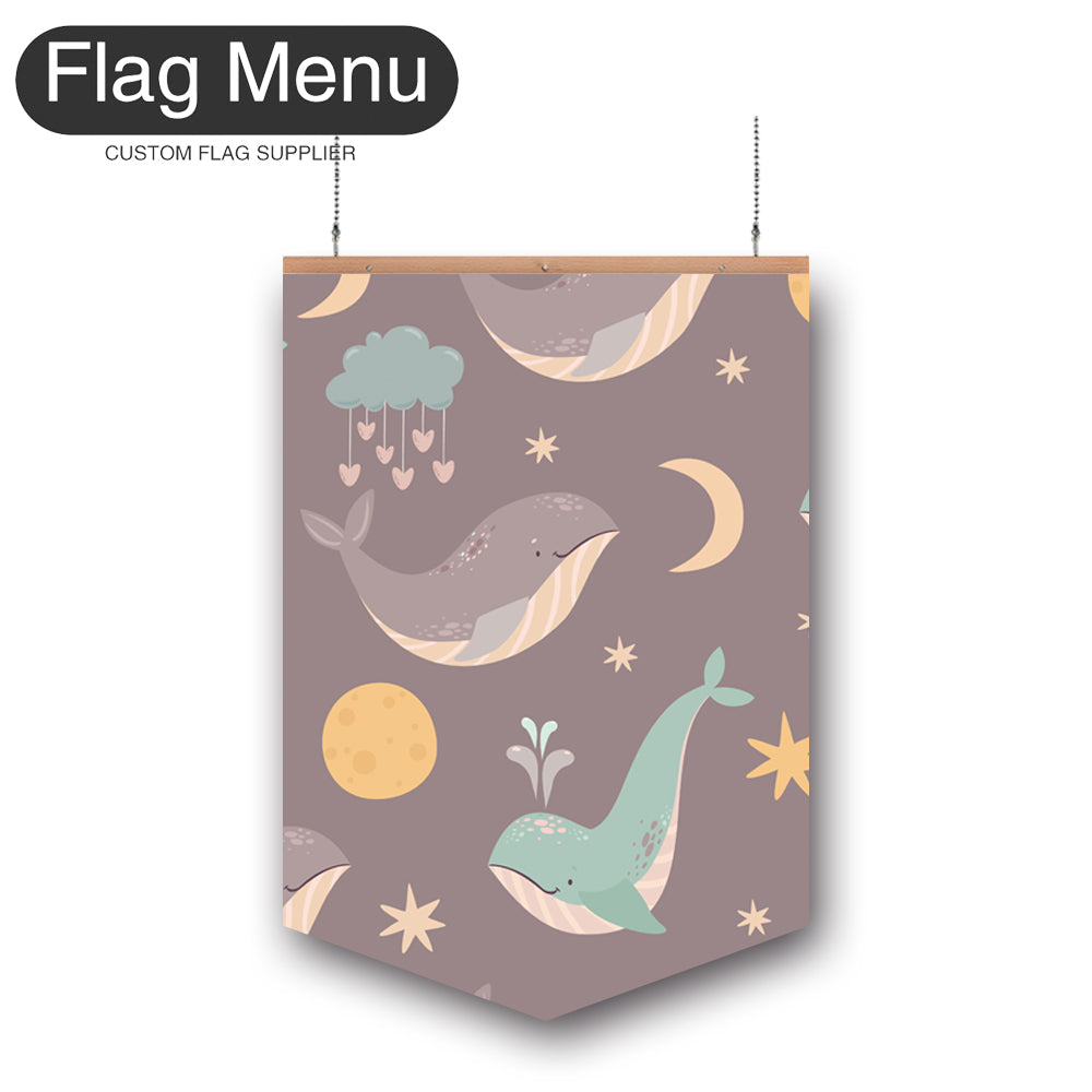 24"x36" Whale Vinyl Hanging Banner Kit - Double Sided-Pennant-Flag Menu