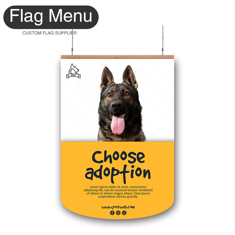 Pet Vinyl Hanging Banner - Double Sided-Round-Flag Menu