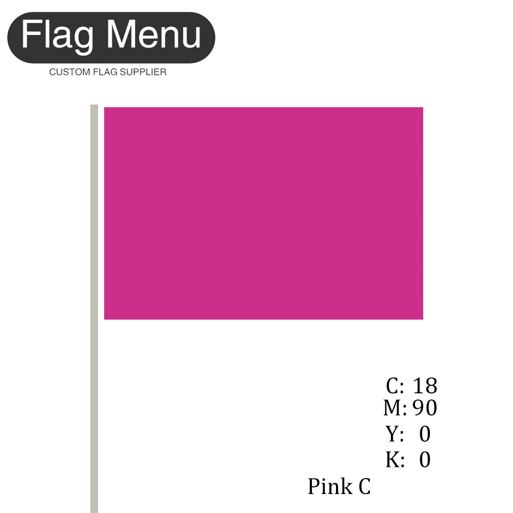 Solid Color-Small Hand Held Stick Flag -(100 pcs)-Bulk-Flag Menu-Flag&Banner Company- USA UK Canada AU EU