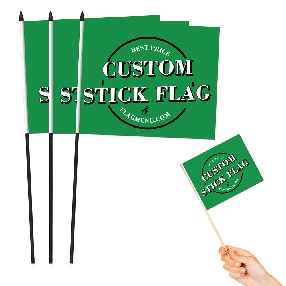 10x12in Stick Flag-(100/1000 pcs)-Cheap Custom Handheld Flag