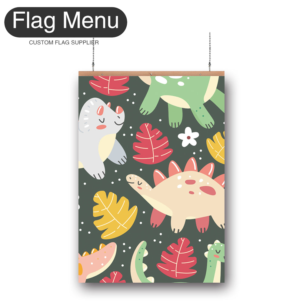 24"x36" Dinosaur Vinyl Hanging Banner Kit - Double Sided-Regular-Flag Menu
