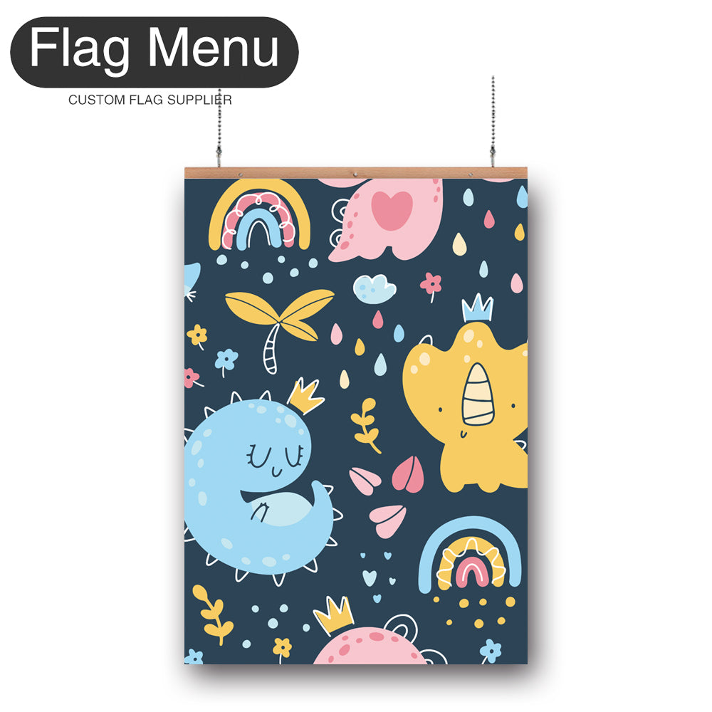 24"x36" Dinosaur Vinyl Hanging Banner Kit - Double Sided-Regular-Flag Menu