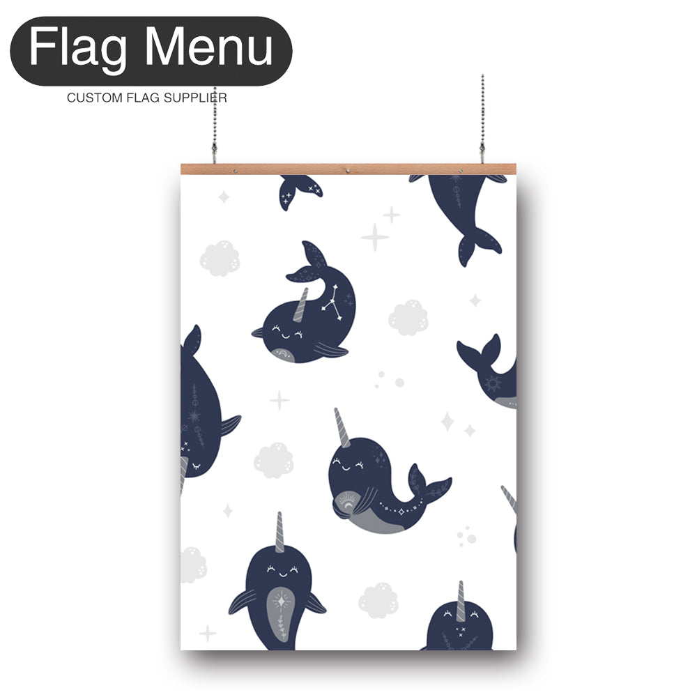 24"x36" Whale Vinyl Hanging Banner Kit - Double Sided-Regular-Flag Menu