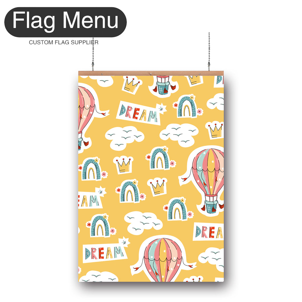 24"x36" Fire Balloon Vinyl Hanging Banner Kit - Double Sided-Regular-Flag Menu