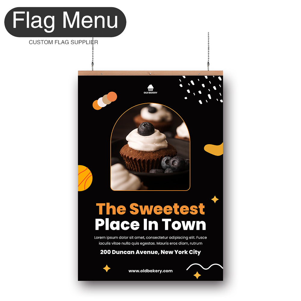 Bakery Vinyl Hanging Banner -Double Sided-Regular-Flag Menu