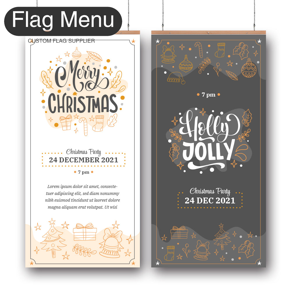 24"x54" Christmas Vinyl Hanging Banner - Doule Sided-Regular-Christmas Decoration