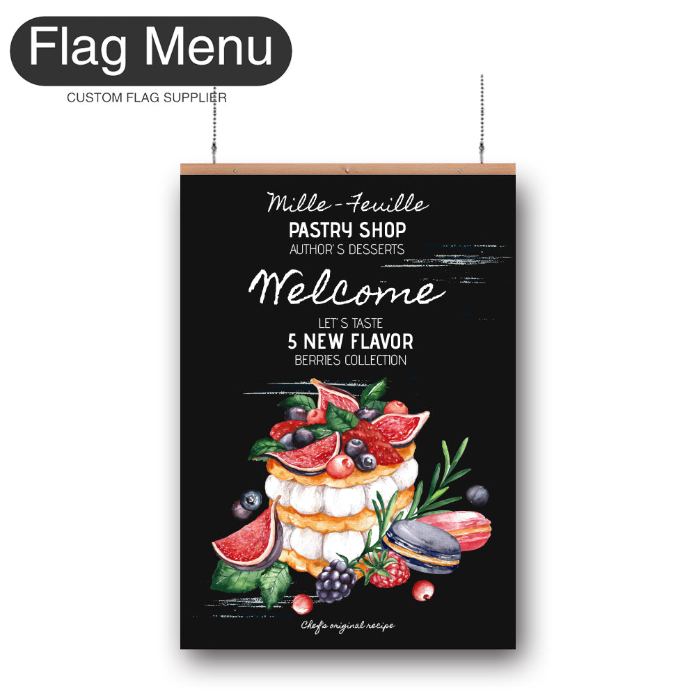 Bakery Vinyl Hanging Banner -Double Sided-Regular-Flag Menu