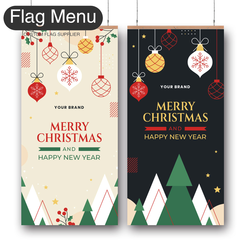 24"x54" Christmas Vinyl Hanging Banner - Doule Sided-Regular-Christmas Decoration