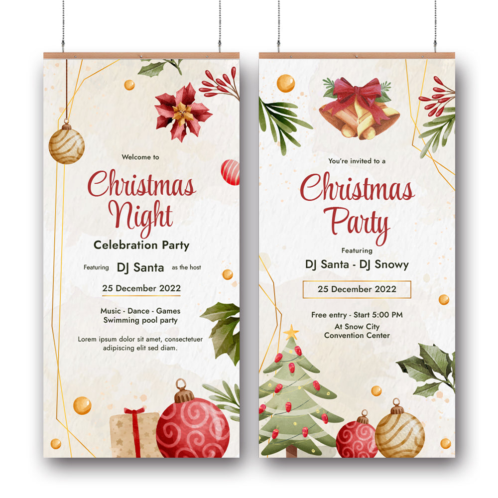 Custom 24"x54" Vinyl Hanging Banner - Doule Sided-Regular-24"x54"-Christmas Decoration