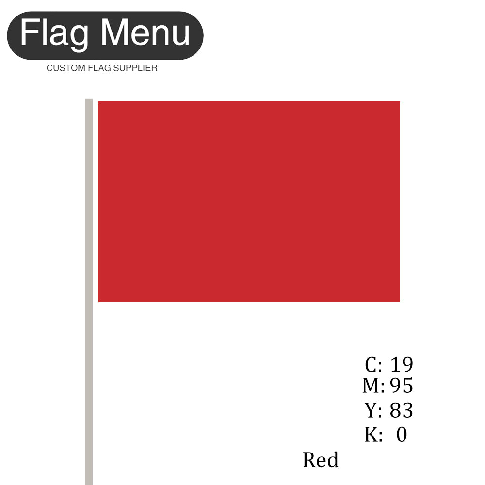 Solid Color-Small Hand Held Stick Flag -(100 pcs)-Bulk-Flag Menu-Flag&Banner Company- USA UK Canada AU EU