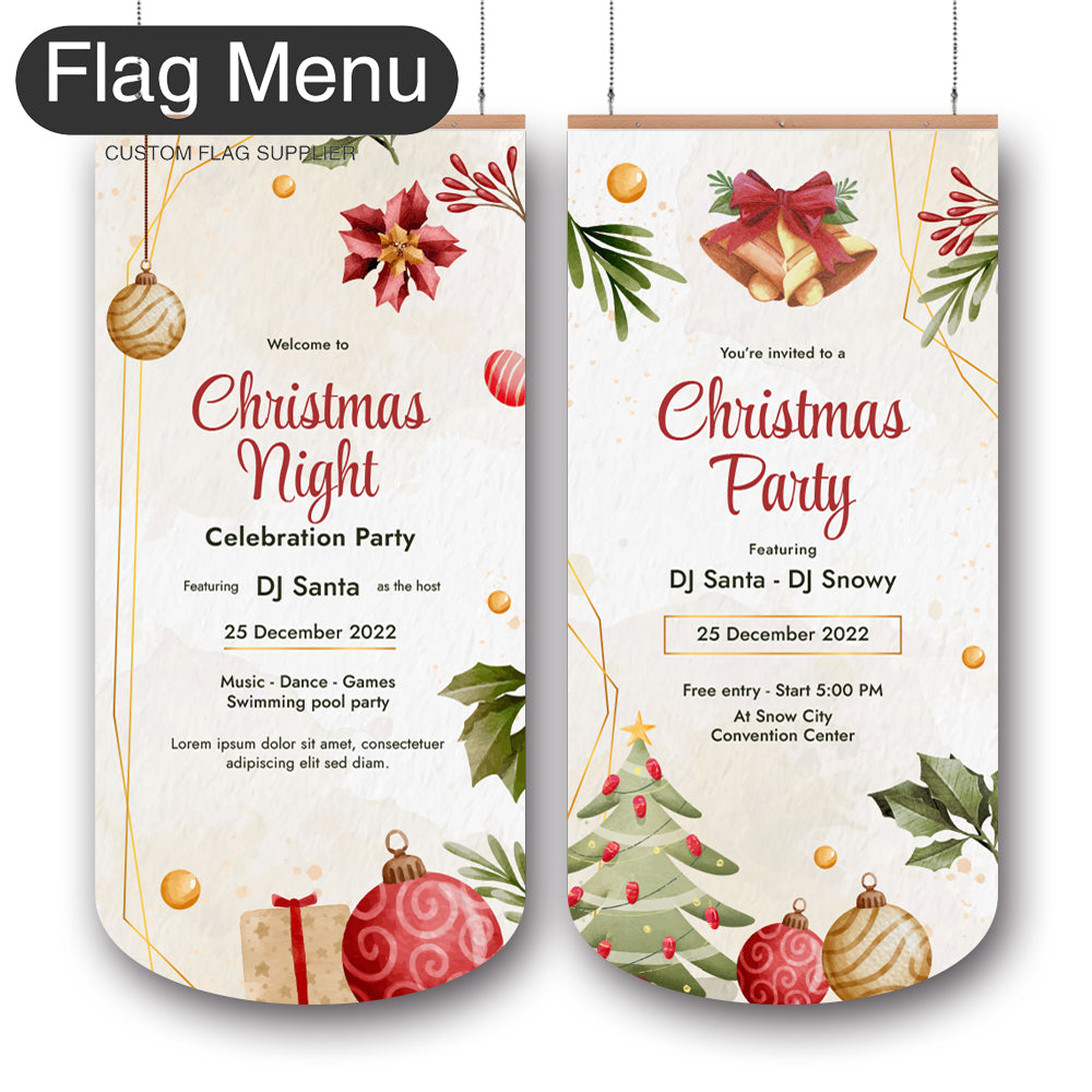 24"x54" Christmas Vinyl Hanging Banner - Doule Sided-Round-Christmas Decoration
