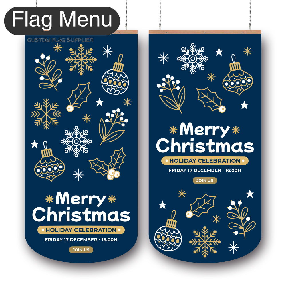 24"x54" Christmas Vinyl Hanging Banner - Doule Sided-Round-Christmas Decoration