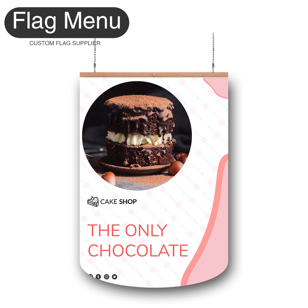 Bakery Vinyl Hanging Banner -Double Sided-Round-Flag Menu
