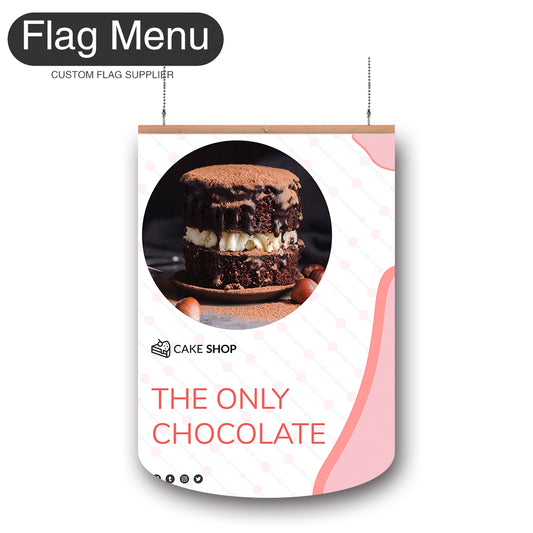 Bakery Vinyl Hanging Banner -Double Sided-Round-Flag Menu