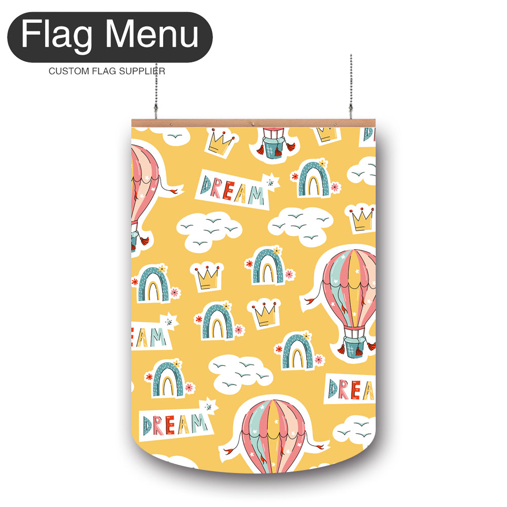 24"x36" Fire Balloon Vinyl Hanging Banner Kit - Double Sided-Round-Flag Menu