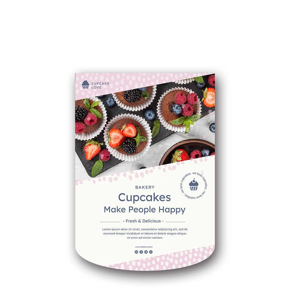 Bakery Vinyl Hanging Banner -Double Sided-Round-Flag Menu