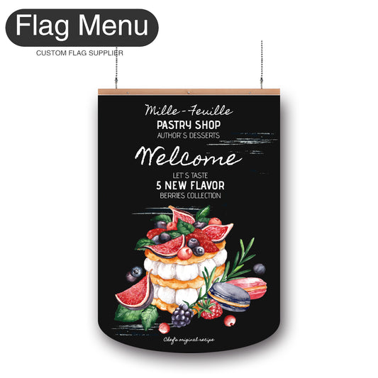 Bakery Vinyl Hanging Banner -Double Sided-Round-Flag Menu