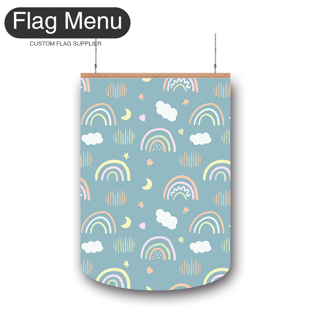 24"x36" Raibow Vinyl Hanging Banner Kit - Double Sided-Round-Flag Menu