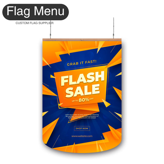 Sale Vinyl Hanging Banner - Double Sided-Round-Flag Menu