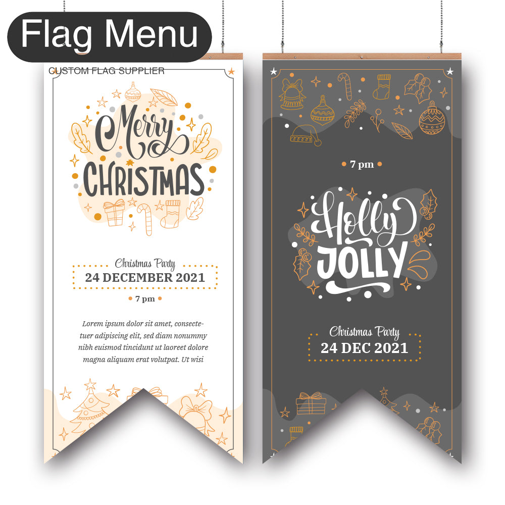 24"x54" Christmas Vinyl Hanging Banner - Doule Sided-Swallow-Christmas Decoration