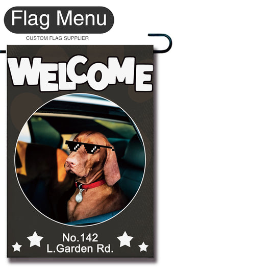 Pet Frame Welcome Flag - B - Canvas-28"x40"-Flag Menu