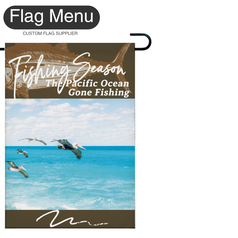 Welcome Flag - Canvas - Fishing Season - Tuna-Brown A-28"x40"-Flag Menu