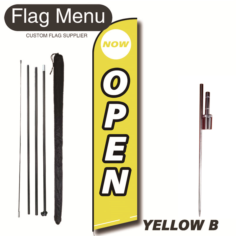 15ft Feather Flag Kit With Spike-OPEN-feather flag kit-FlagMenu-YELLOW B-Flag Menu
