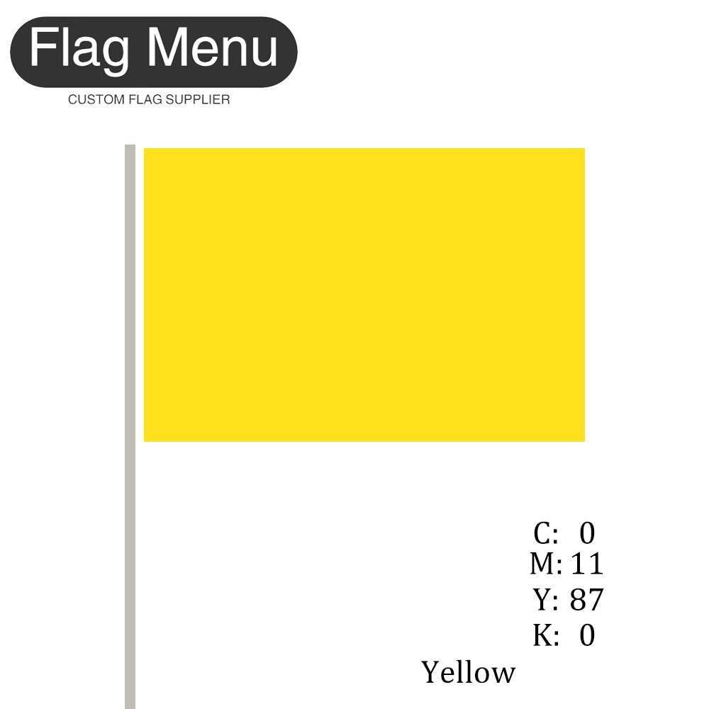 Solid Color-Small Hand Held Stick Flag -(100 pcs)-Bulk-Flag Menu-Flag&Banner Company- USA UK Canada AU EU