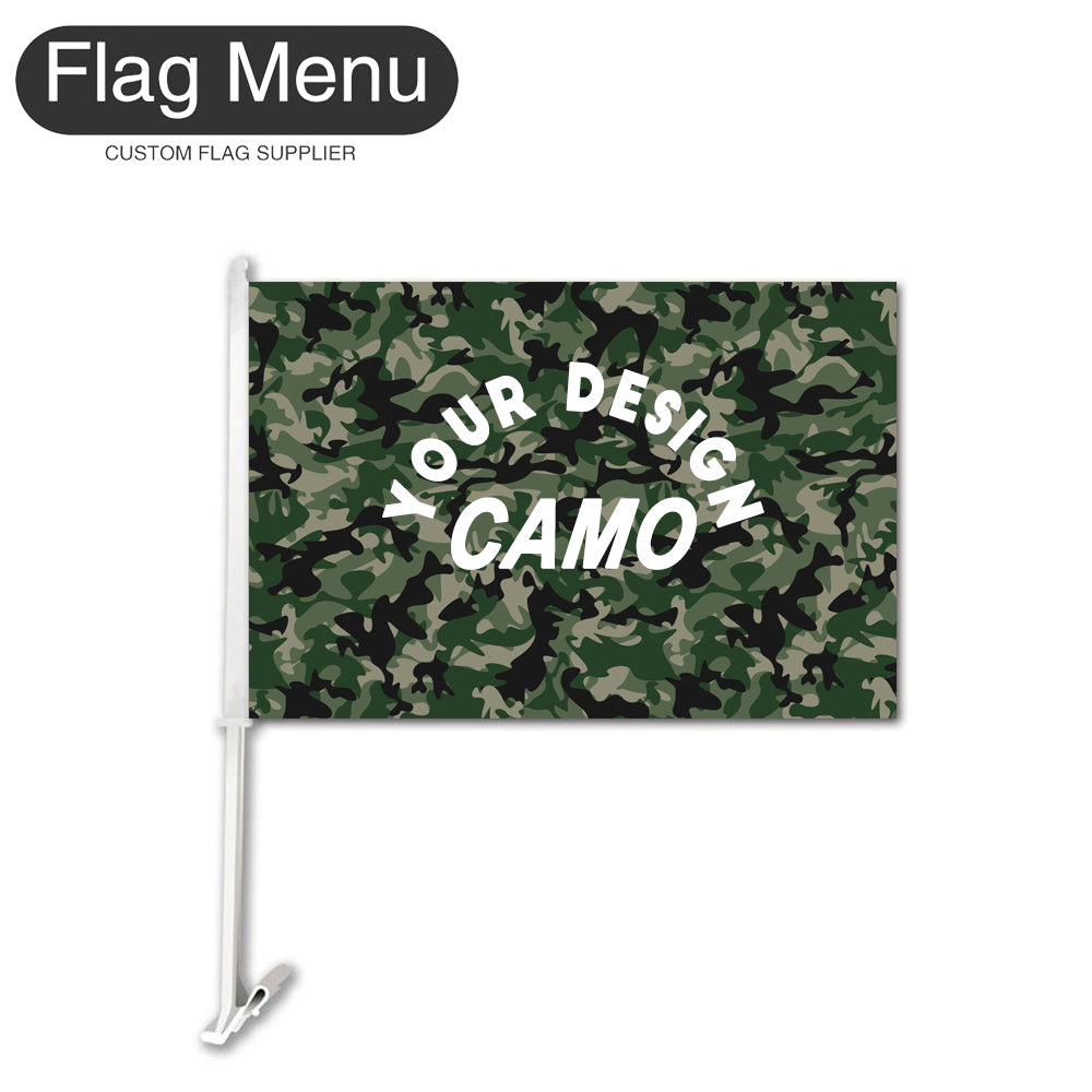 12"x18" Custom Camo Car Flag-Forest-Add Custom Designs-20 Inch-Flag Menu